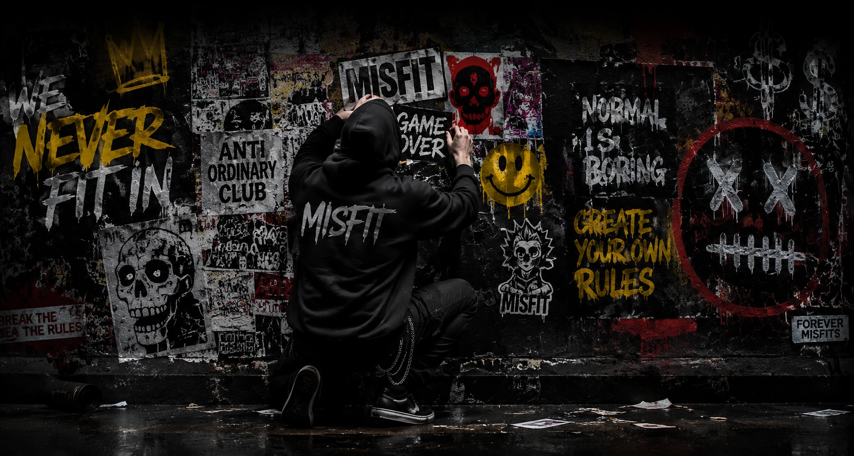 Forever Misfits premium vinyl stickers hero background