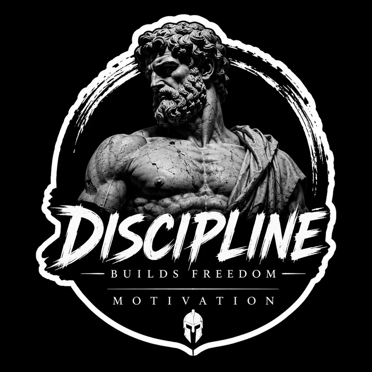 Motivational aesthetic sticker design, discipline beats talent